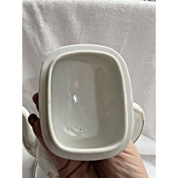 Limoge Teapot White with Gold Flowers Stamped Limoges France 9 Inches - Picture 10 of 16